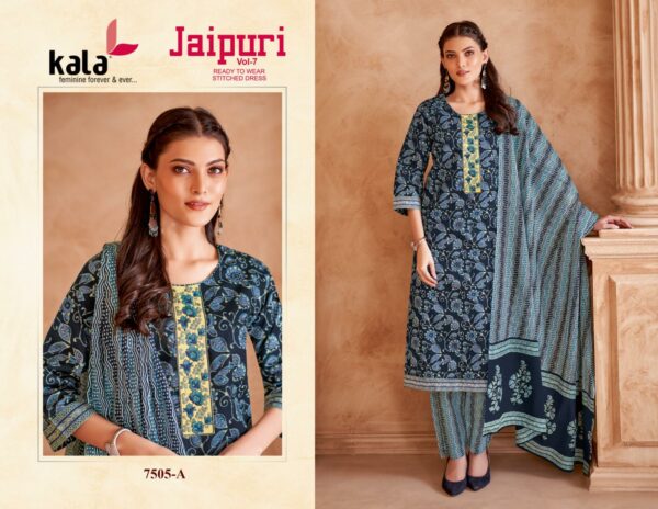 KALA JAIPURI VOL 7 READYMADE KURTI PANT DUPATTA 4.jpg
