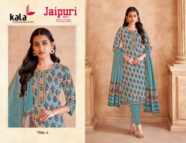 KALA JAIPURI VOL 7 READYMADE KURTI PANT DUPATTA 8.jpg