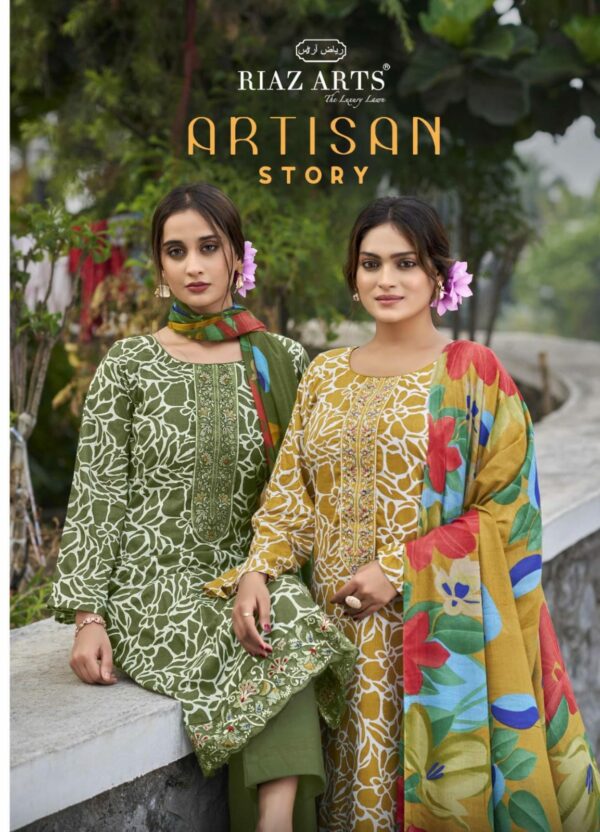 RIAZ ARTS ARTISAN STORY PURE LAWN PRINTED SUITS 1.jpg