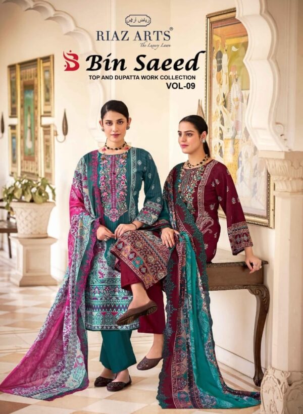 RIAZ ARTS BIN SAEED VOL 9 COTTON PRINTED SUITS 1.jpg