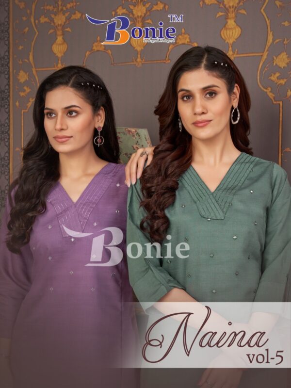 BONIE BRAND NAINA VOL 5 Rehmat Boutique  BONIE BRAND NAINA VOL 5 VISCOSE KURTI PLAZO 1.jpg