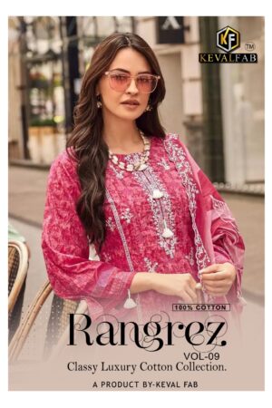 KEVAL FAB RANGREZ VOL 9 Rehmat Boutique  KEVAL FAB RANGREZ VOL 9 KARACHI SUITS WHOLESALER 1.jpg