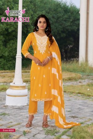 MYSTIC 9 KARACHI VOL 6 Rehmat Boutique  MYSTIC 9 KARACHI VOL 6 HEAVY RAYON PRINTED KURTI 5.jpg