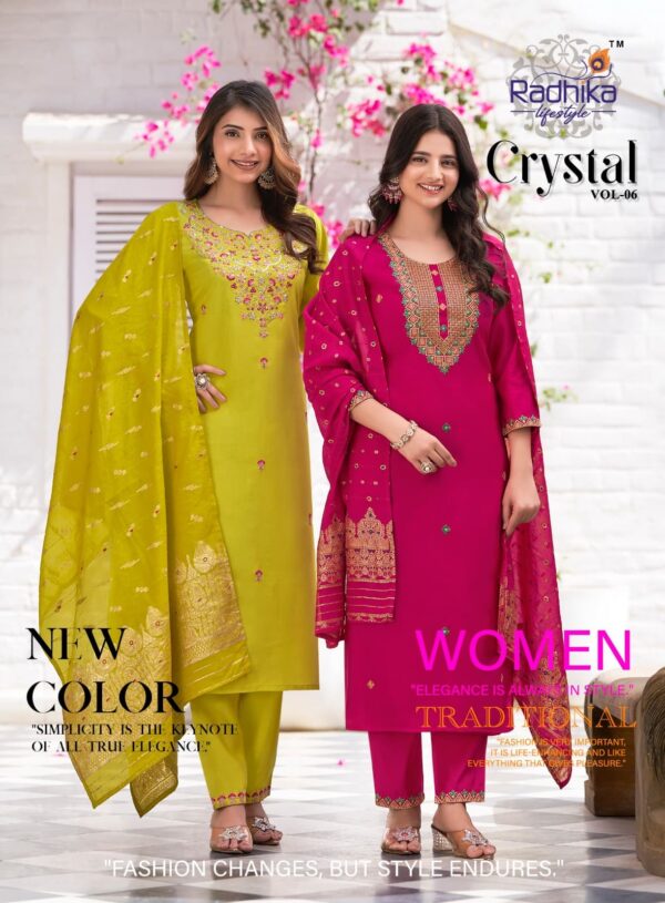 RADHIKA LIFE STYLE CRYSTAL VOL 6 Rehmat Boutique  RADHIKA LIFE STYLE CRYSTAL VOL 6 ROMAN SILK KURTI 1.jpg