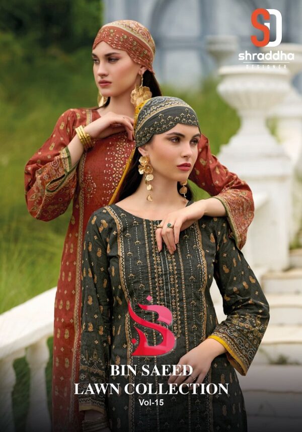 SHRADDHA DESIGNER BIN SAEED VOL 15 Rehmat Boutique  SHRADDHA DESIGNER BIN SAEED VOL 15 LAWN COLLECTION 8.jpg