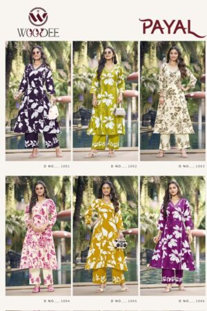 WOODEE PAYAL Rehmat Boutique  WOODEE PAYAL RAYON PRINTED CO ORD SET CATALOGUE 5.jpg