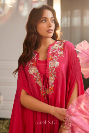 Shivali S4u Fuchsia Flare-Cape Set New Arrival 2025 Rehmat Boutique  669 1.jpg