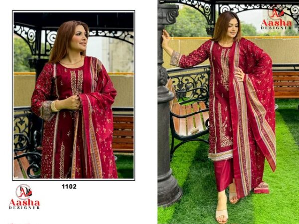 AASHA DESIGNER D.NO 1102 Rehmat Boutique  AASHA DESIGNER 1102 PAKISTANI SUITS WHOLESALE 7.jpg