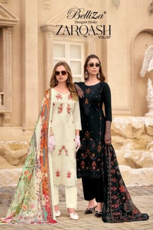 BELLIZA ZARQASH VOL 7 Rehmat Boutique  BELLIZA ZARQASH VOL 7 PURE JAM EMBROIDERY SUITS 1.jpg