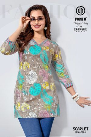 DEEPTEX SCARLET VOL 7 Rehmat Boutique  DEEPTEX SCARLET VOL 7 COTTON SHORT KURTI 9.jpg