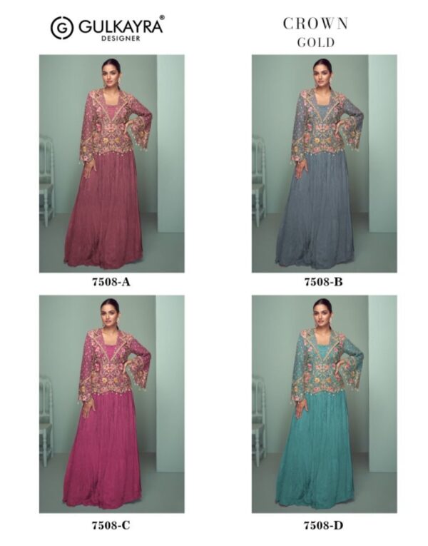 GULKAYRA DESIGNER CROWN GOLD Rehmat Boutique  GULKAYRA DESIGNER CROWN GOLD REAL CHINON SUITS 6.jpg