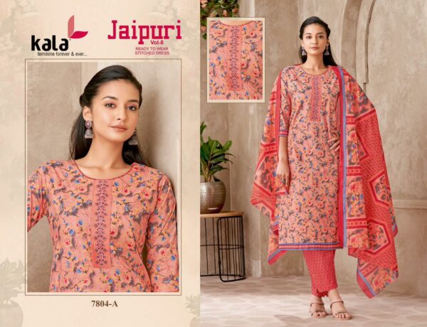 KALA JAIPURI VOL 8 Rehmat Boutique  KALA JAIPURI VOL 8 READYMADE KURTI PANT WITH DUPATTA 11.jpg