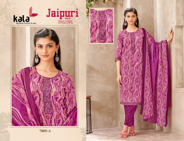 KALA JAIPURI VOL 8 Rehmat Boutique  KALA JAIPURI VOL 8 READYMADE KURTI PANT WITH DUPATTA 6.jpg
