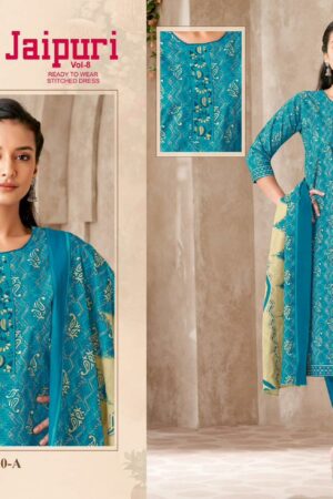 KALA JAIPURI VOL 8 Rehmat Boutique  KALA JAIPURI VOL 8 READYMADE KURTI PANT WITH DUPATTA 7.jpg