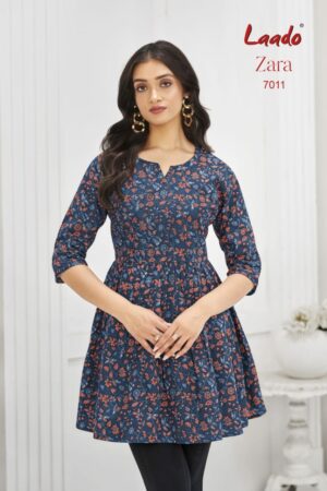 LAADO ZARA VOL 7 Rehmat Boutique LAADO ZARA VOL 7 COTTON PRINTED SHORT KURTI 11.jpg