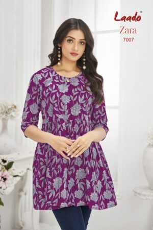 LAADO ZARA VOL 7 Rehmat Boutique LAADO ZARA VOL 7 COTTON PRINTED SHORT KURTI 12.jpg
