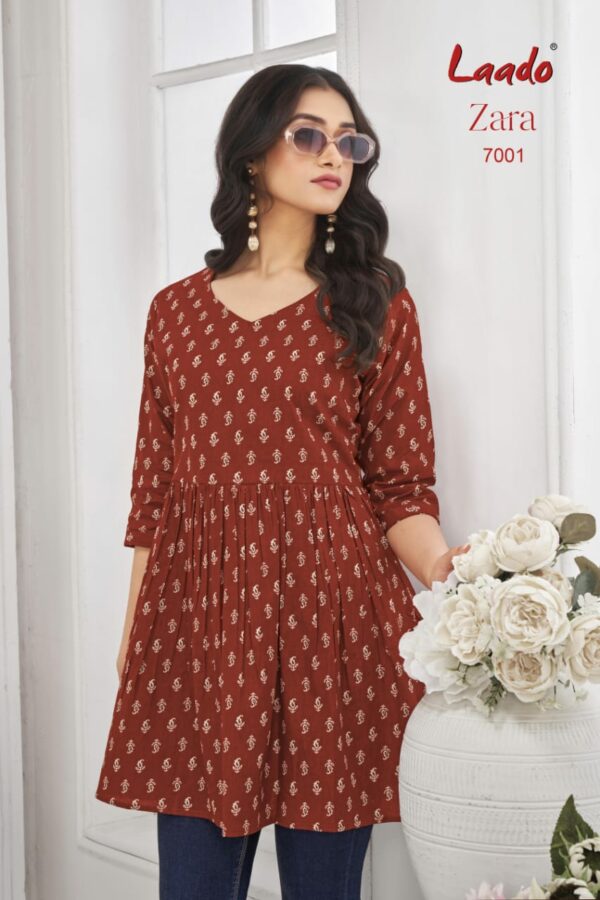 LAADO ZARA VOL 7 Rehmat Boutique  LAADO ZARA VOL 7 COTTON PRINTED SHORT KURTI 13 1.jpg