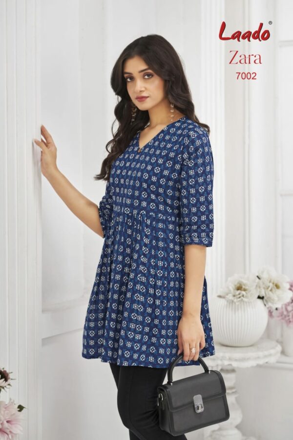LAADO ZARA VOL 7 Rehmat Boutique  LAADO ZARA VOL 7 COTTON PRINTED SHORT KURTI 14.jpg
