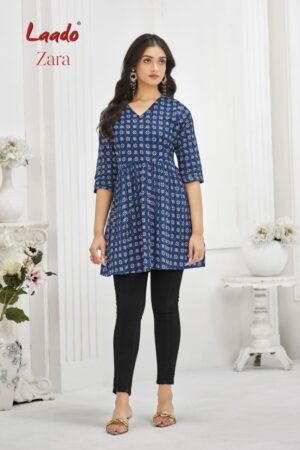 LAADO ZARA VOL 7 Rehmat Boutique LAADO ZARA VOL 7 COTTON PRINTED SHORT KURTI 4.jpg