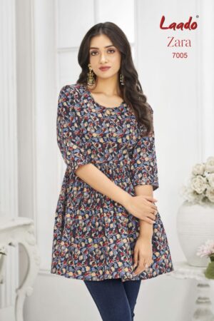 LAADO ZARA VOL 7 Rehmat Boutique LAADO ZARA VOL 7 COTTON PRINTED SHORT KURTI 5.jpg
