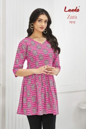 LAADO ZARA VOL 7 Rehmat Boutique LAADO ZARA VOL 7 COTTON PRINTED SHORT KURTI 6.jpg