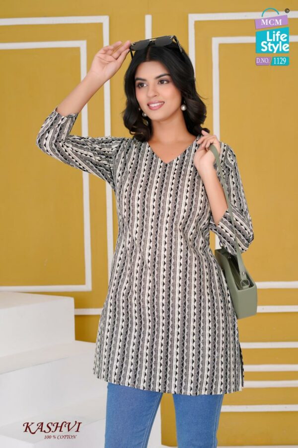 MCM LIFESTYLE KASHVI Rehmat Boutique  MCM LIFESTYLE KASHVI COTTON SHORT KURTI CATALOGUE 23.jpg