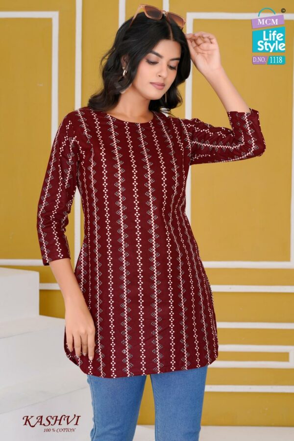 MCM LIFESTYLE KASHVI Rehmat Boutique  MCM LIFESTYLE KASHVI COTTON SHORT KURTI CATALOGUE 24.jpg