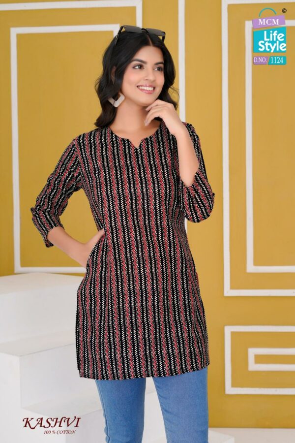 MCM LIFESTYLE KASHVI Rehmat Boutique  MCM LIFESTYLE KASHVI COTTON SHORT KURTI CATALOGUE 25.jpg