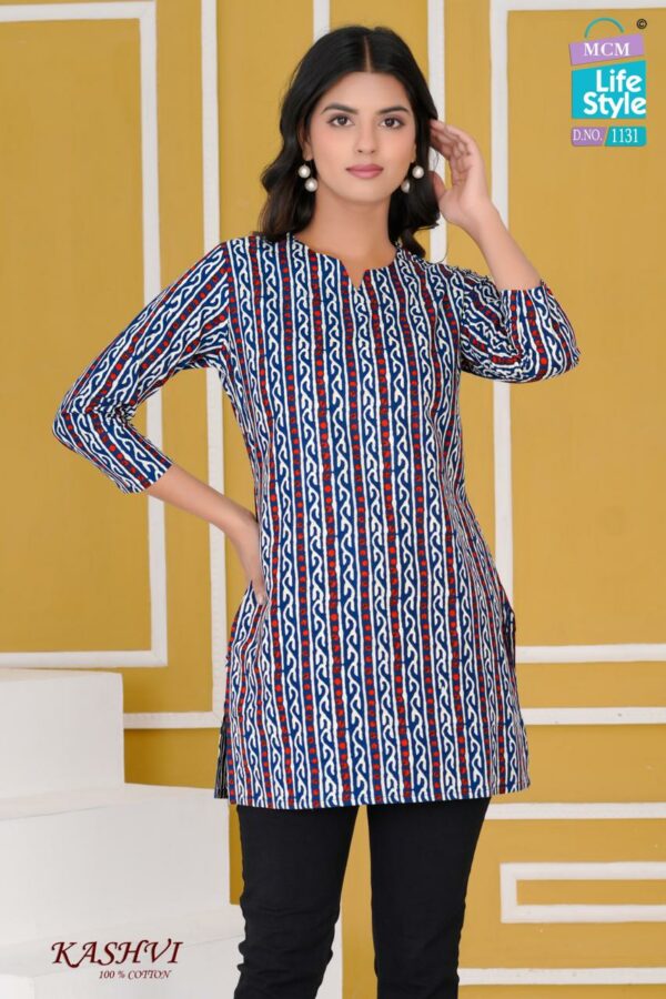 MCM LIFESTYLE KASHVI Rehmat Boutique  MCM LIFESTYLE KASHVI COTTON SHORT KURTI CATALOGUE 4.jpg