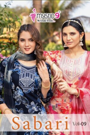 MYSTIC 9 SABRI VOL 9 Rehmat Boutique  MYSTIC 9 SABRI VOL 9 RAYON PRINTED READYMADE KURTI 1.jpg