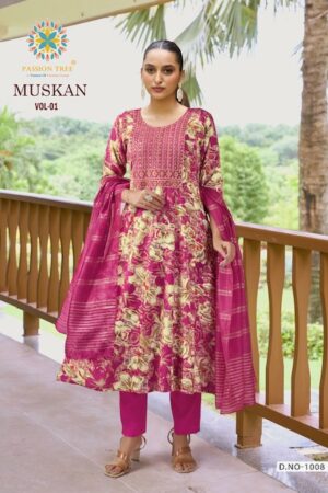 PASSION TREE MUSKAN VOL 1 Rehmat Boutique  PASSION TREE MUSKAN VOL 1 RAYON ANARKALI KURTI 10.jpg