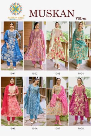 PASSION TREE MUSKAN VOL 1 Rehmat Boutique  PASSION TREE MUSKAN VOL 1 RAYON ANARKALI KURTI 11.jpg