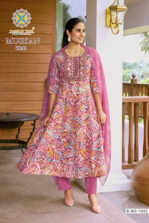 PASSION TREE MUSKAN VOL 1 Rehmat Boutique  PASSION TREE MUSKAN VOL 1 RAYON ANARKALI KURTI 4.jpg