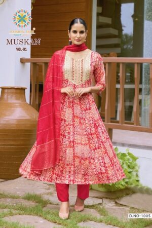PASSION TREE MUSKAN VOL 1 Rehmat Boutique  PASSION TREE MUSKAN VOL 1 RAYON ANARKALI KURTI 7.jpg