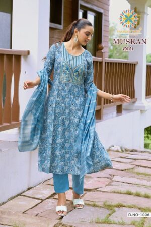 PASSION TREE MUSKAN VOL 1 Rehmat Boutique  PASSION TREE MUSKAN VOL 1 RAYON ANARKALI KURTI 8.jpg