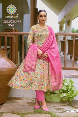PASSION TREE MUSKAN VOL 1 Rehmat Boutique  PASSION TREE MUSKAN VOL 1 RAYON ANARKALI KURTI 9.jpg