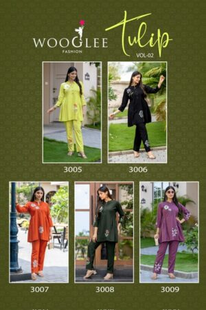 WOOGLEE TULIP VOL 2 Rehmat Boutique  WOOGLEE TULIP VOL 2 RAYON PRINTED CO ORD SET 1.jpg