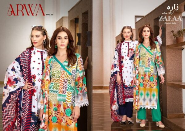 ZARAA PRINT ARWA VOL 25 Rehmat Boutique  ZARAA PRINT ARWA VOL 25 PURE COTTON PRINTED SUITS 2.jpg