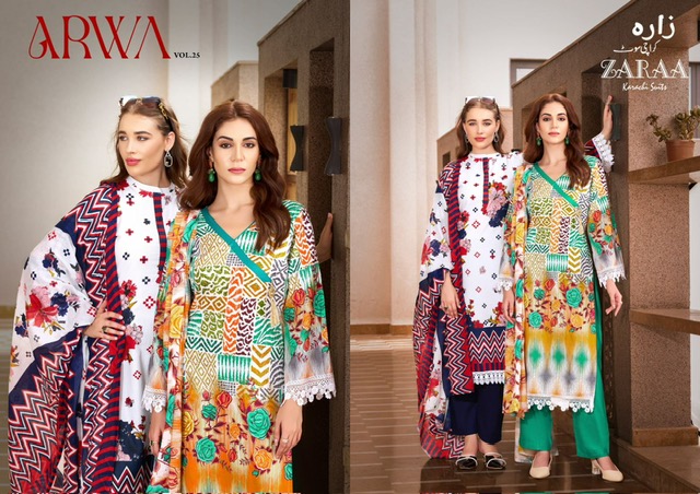 ZARAA PRINT ARWA VOL 25 Rehmat Boutique  ZARAA PRINT ARWA VOL 25 PURE COTTON PRINTED SUITS 2.jpg