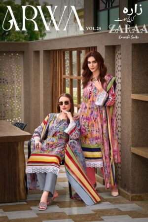 ZARAA PRINT ARWA VOL 25 Rehmat Boutique  ZARAA PRINT ARWA VOL 25 PURE COTTON PRINTED SUITS 3.jpg