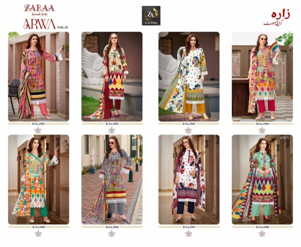 ZARAA PRINT ARWA VOL 25 Rehmat Boutique  ZARAA PRINT ARWA VOL 25 PURE COTTON PRINTED SUITS 4.jpg