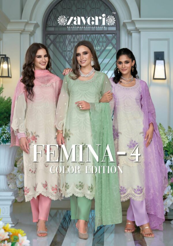 ZAVERI FEMINA VOL 4 COLOR EDITION Rehmat Boutique  ZAVERI FEMINA VOL 4 COLOR EDITION ORGANZA SUITS 3.jpg