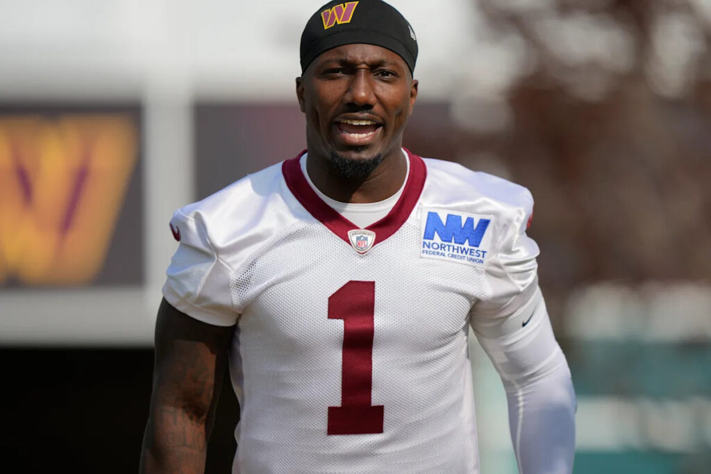 As Terry McLaurin's hold-in continues, Kliff Kingsbury’s Commanders offense is coming at Deebo Samuel quick Rehmat Boutique As Terry McLaurin's hold-in continues, Kliff Kingsbury’s Commanders offense is coming at Deebo Samuel quick Rehmat Boutique a7965530 6db9 11f0 bbfb 9f45e4980508.jpeg