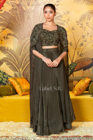 Shivali S4u Olive Obsession-Cape Set New Arrival 2025 Rehmat Boutique  723.jpg