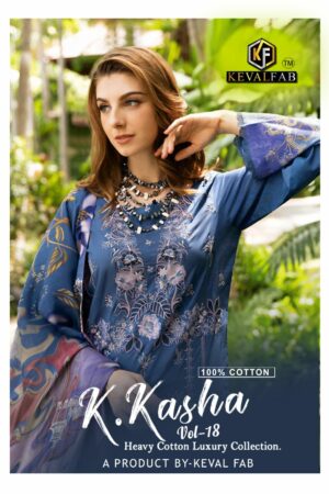 KEVAL FAB K KASHA VOL 18 Rehmat Boutique  KEVAL FAB K KASHA VOL 18 LAWN KARACHI SUITS CATALOG 9.jpg