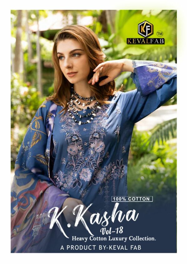 KEVAL FAB K KASHA VOL 18 Rehmat Boutique  KEVAL FAB K KASHA VOL 18 LAWN KARACHI SUITS CATALOG 9.jpg