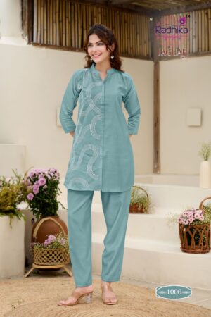 RADHIKA LIFESTYLE JAGUAR VOL 1 Rehmat Boutique  RADHIKA LIFESTYLE JAGUAR VOL 1 READYMADE CORD SET 7.jpg