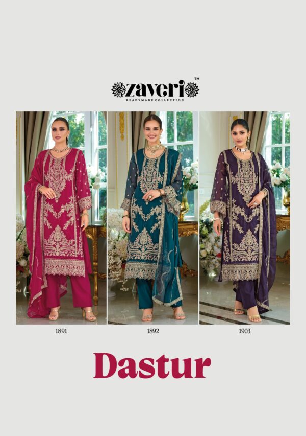 ZAVERI DASTUR Rehmat Boutique  ZAVERI DASTUR READYMADE ORGANZA SUITS CATALOG 12.jpg