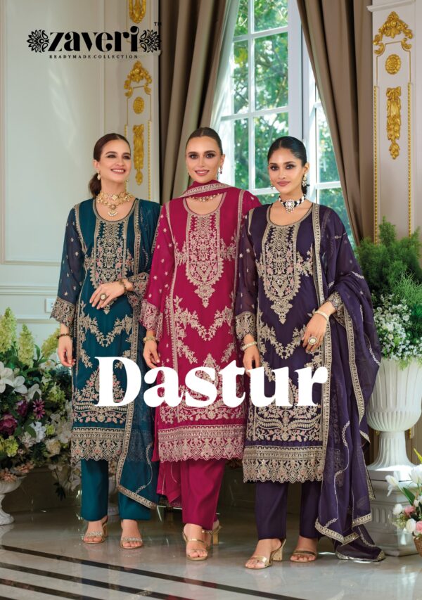 ZAVERI DASTUR Rehmat Boutique  ZAVERI DASTUR READYMADE ORGANZA SUITS CATALOG 13.jpg
