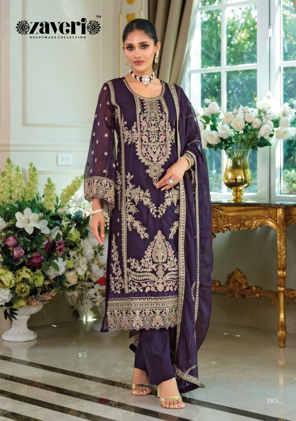 ZAVERI DASTUR Rehmat Boutique  ZAVERI DASTUR READYMADE ORGANZA SUITS CATALOG 5.jpg
